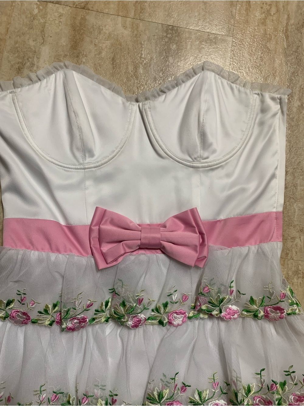 RARE Vintage Betsey Johnson Evening white floral party Dress - Picture 3 of 4